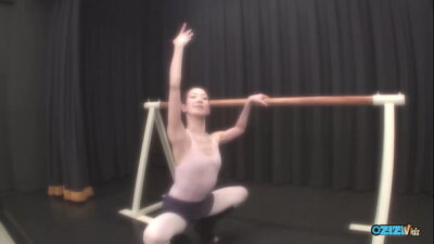 The talented asian ballerina dances for her audience full of pride of her public nudity